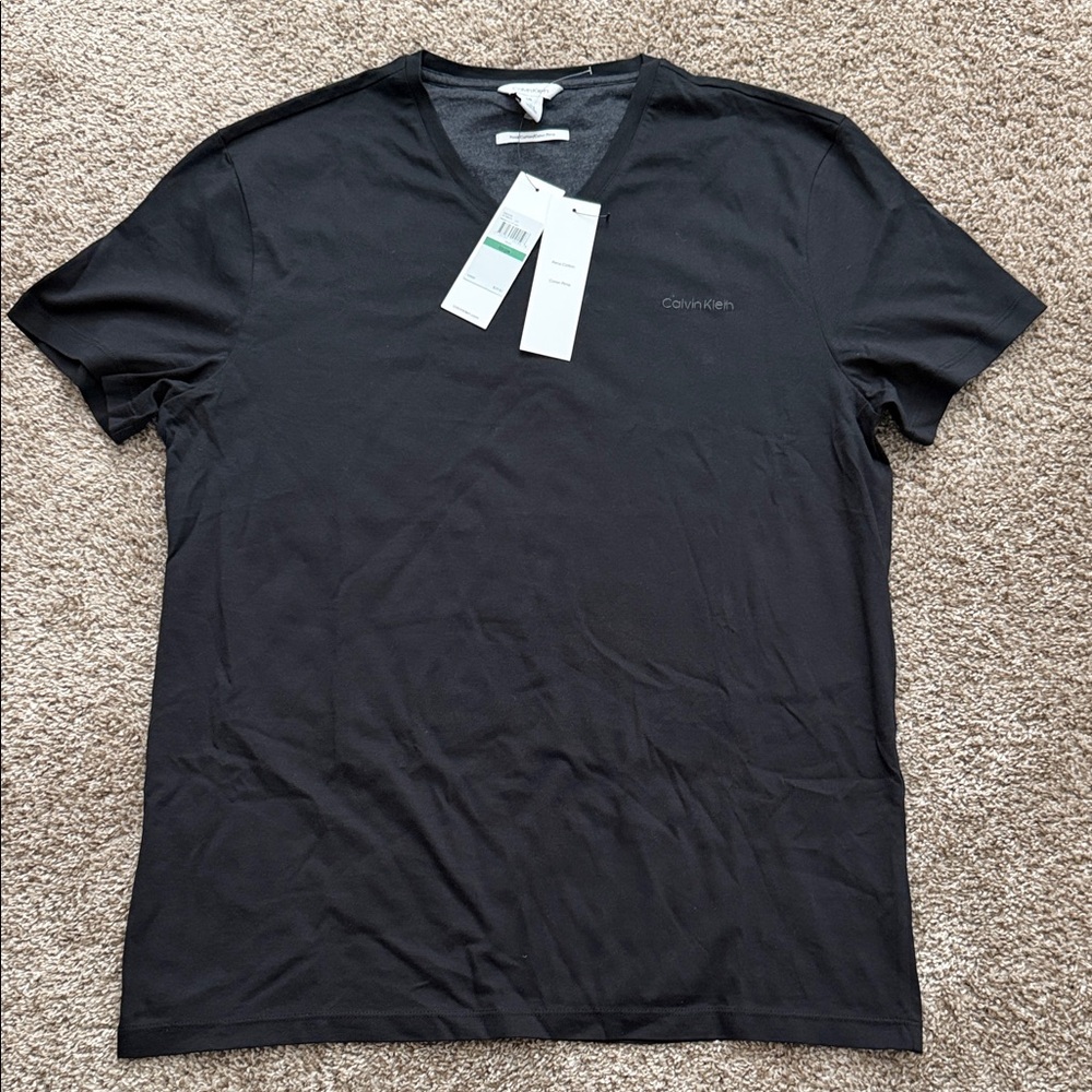 Calvin Klein Pima Cotton V-Neck T-Shirt | Black | New With Tags | Men’s